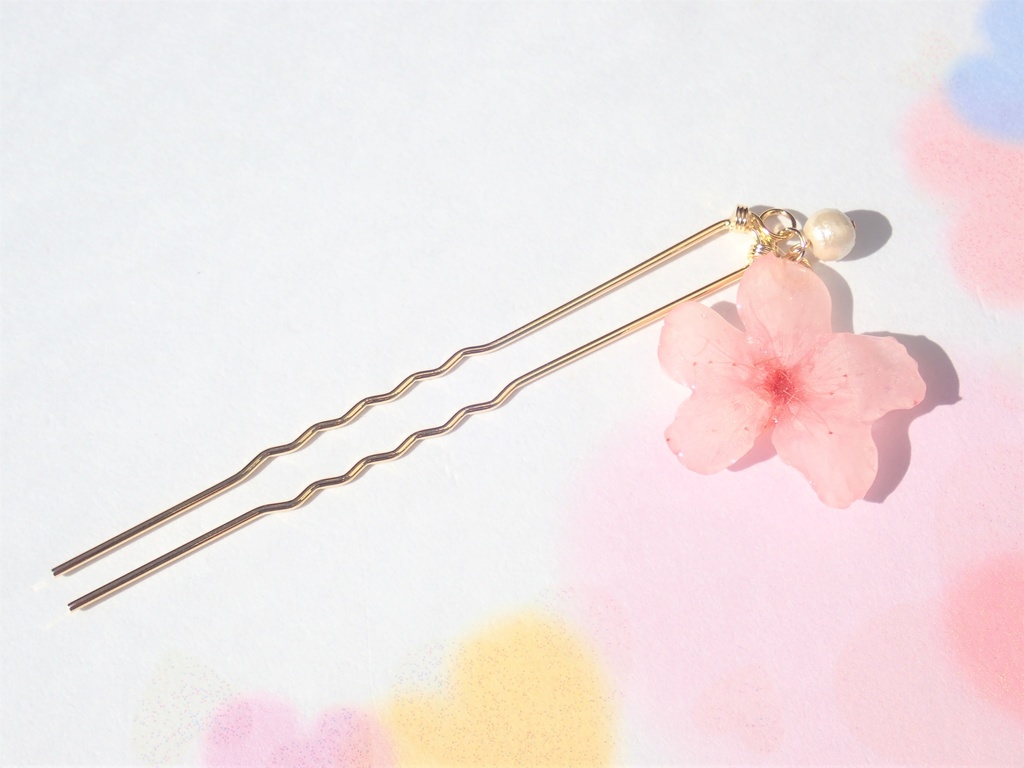 本物の桜 コットンパール かんざし