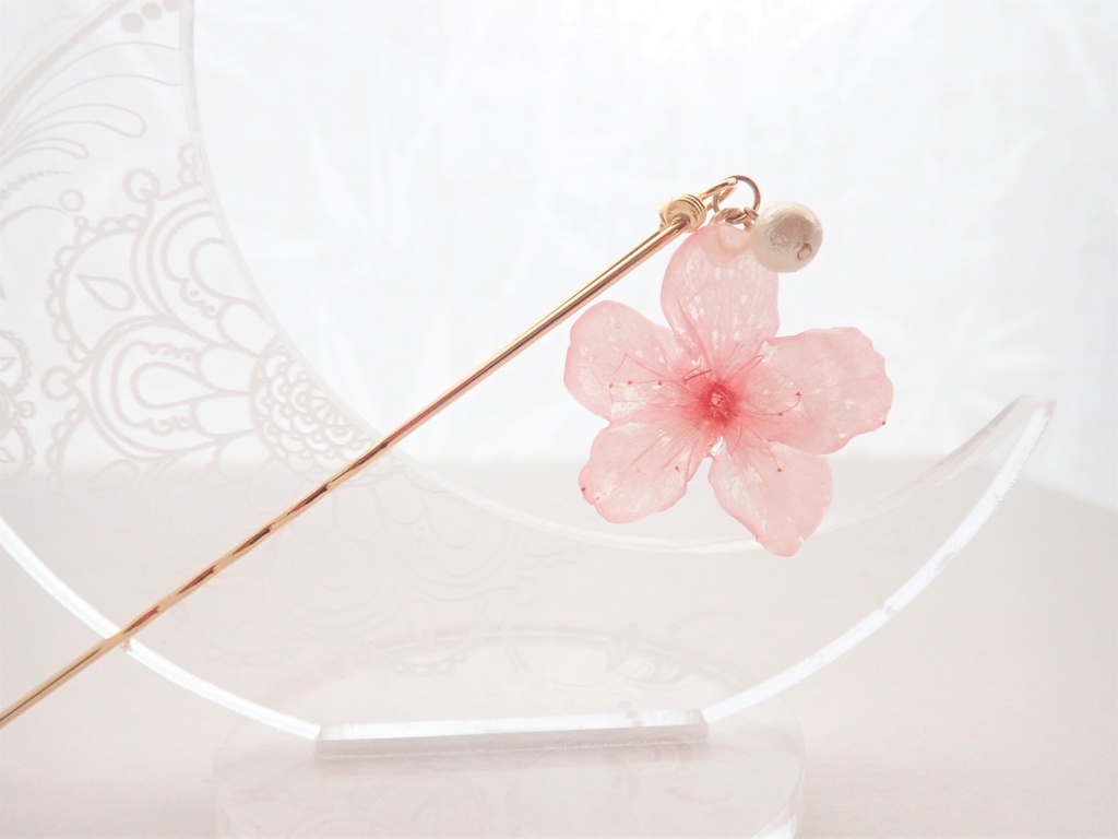 本物の桜 コットンパール かんざし