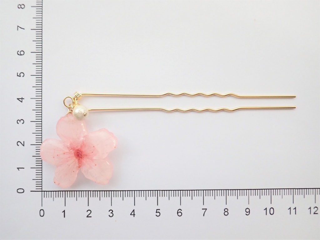 本物の桜 コットンパール かんざし