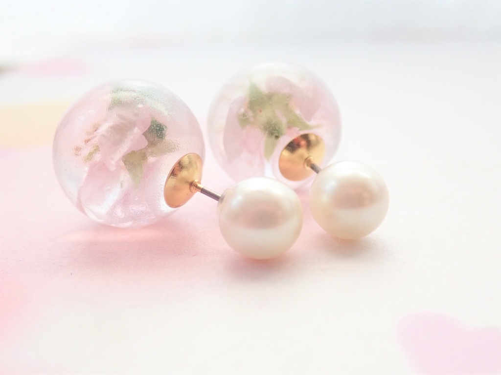 啓翁桜 パールキャッチ 一粒ピアス