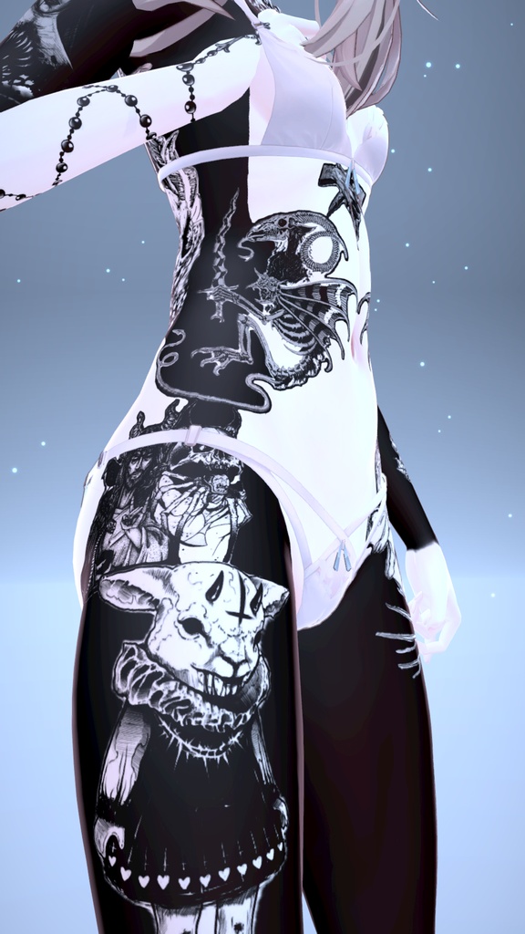 Satanic Nun Manuka Tattoo「マヌカ」/ 悪魔の修道女マヌカのタトゥー
