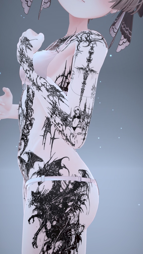Angel CyberSigilim Mauka Tattoo 「マヌカ」 / エンジェルサイバーシジリズムマウカタトゥー