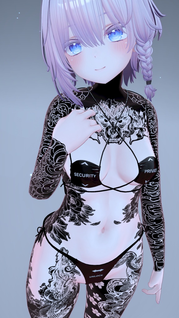 🐉BlackOut Dragon And Snake Moe Tattoo 「萌」/ ブラックアウトドラゴンとスネークの萌えタトゥー🐍