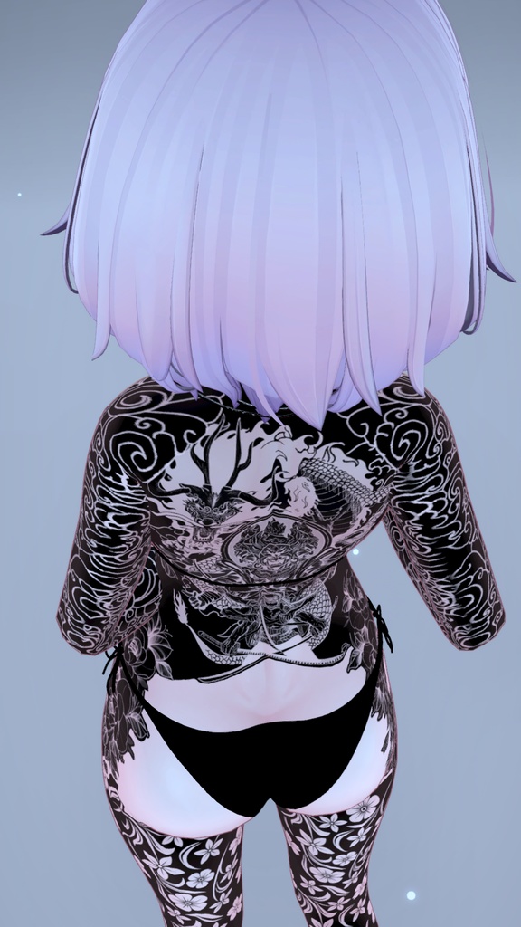 🐉BlackOut Dragon And Snake Moe Tattoo 「萌」/ ブラックアウトドラゴンとスネークの萌えタトゥー🐍