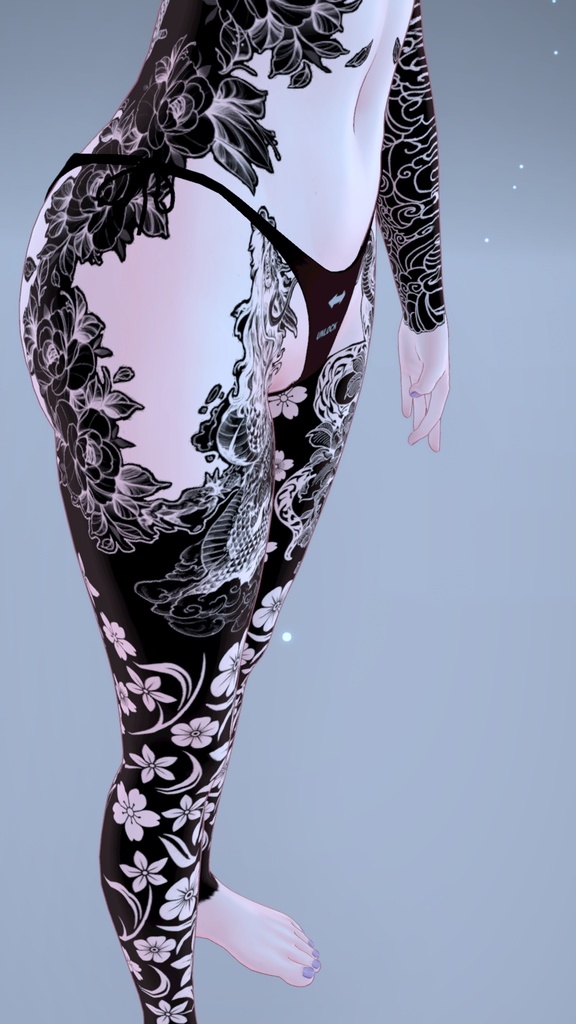 🐉BlackOut Dragon And Snake Moe Tattoo 「萌」/ ブラックアウトドラゴンとスネークの萌えタトゥー🐍