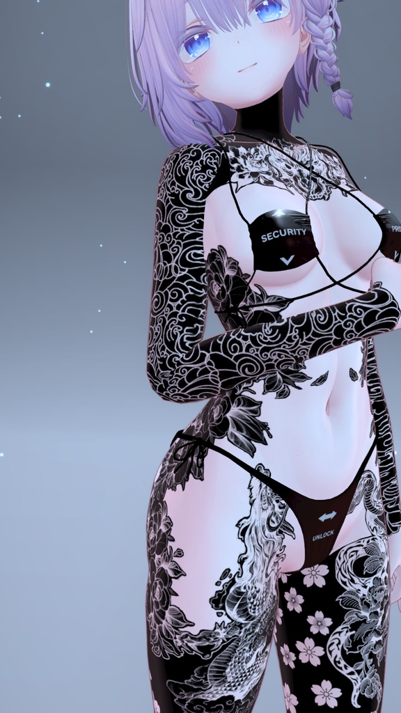 🐉BlackOut Dragon And Snake Moe Tattoo 「萌」/ ブラックアウトドラゴンとスネークの萌えタトゥー🐍