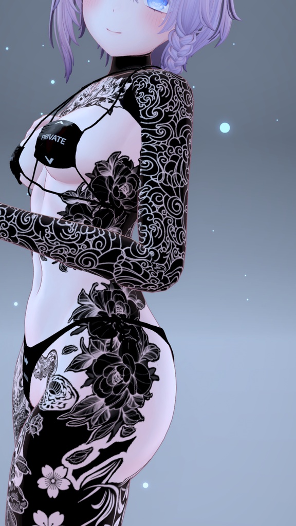 🐉BlackOut Dragon And Snake Moe Tattoo 「萌」/ ブラックアウトドラゴンとスネークの萌えタトゥー🐍