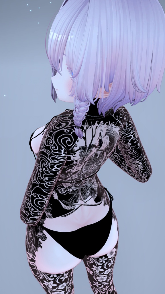 🐉BlackOut Dragon And Snake Moe Tattoo 「萌」/ ブラックアウトドラゴンとスネークの萌えタトゥー🐍