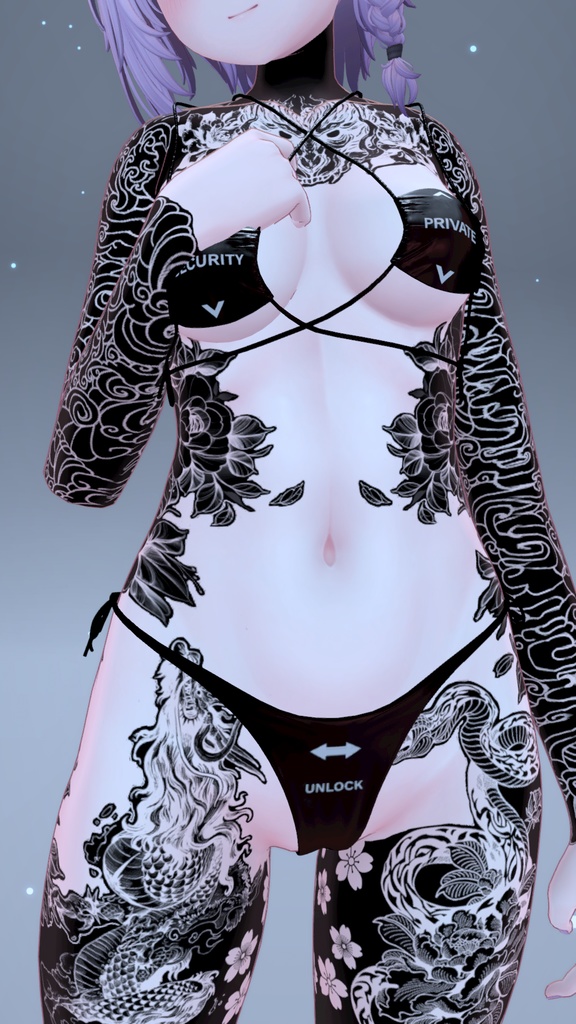 🐉BlackOut Dragon And Snake Moe Tattoo 「萌」/ ブラックアウトドラゴンとスネークの萌えタトゥー🐍