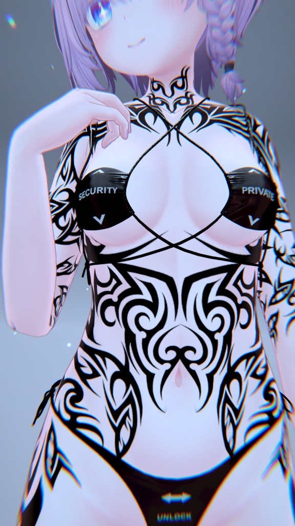 ☯Ying Yang Tribal Tattoo Moe「萌」/インヤン トライバルタトゥー 萌え☯