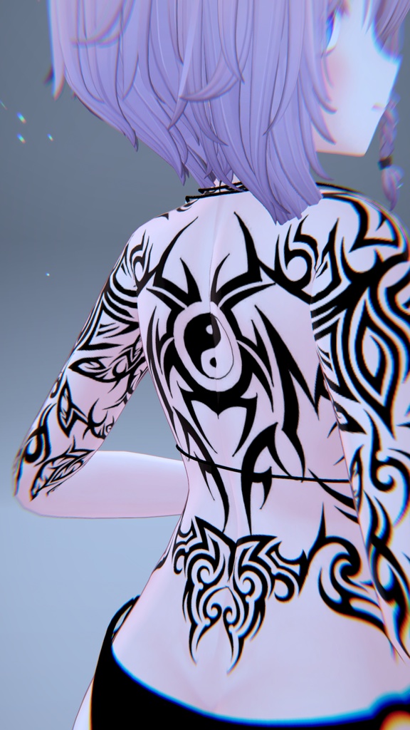 ☯Ying Yang Tribal Tattoo Moe「萌」/インヤン トライバルタトゥー 萌え☯