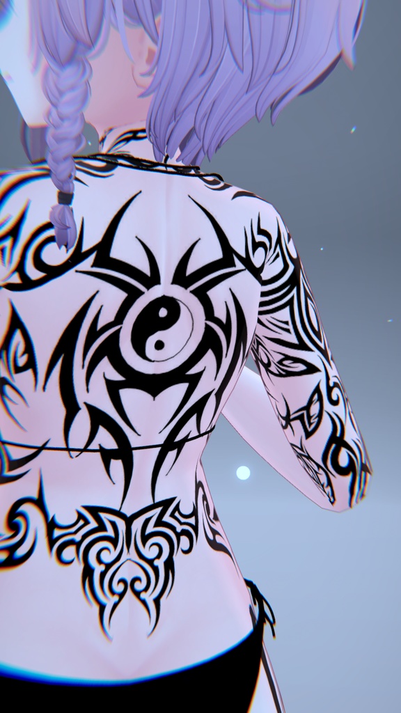☯Ying Yang Tribal Tattoo Moe「萌」/インヤン トライバルタトゥー 萌え☯
