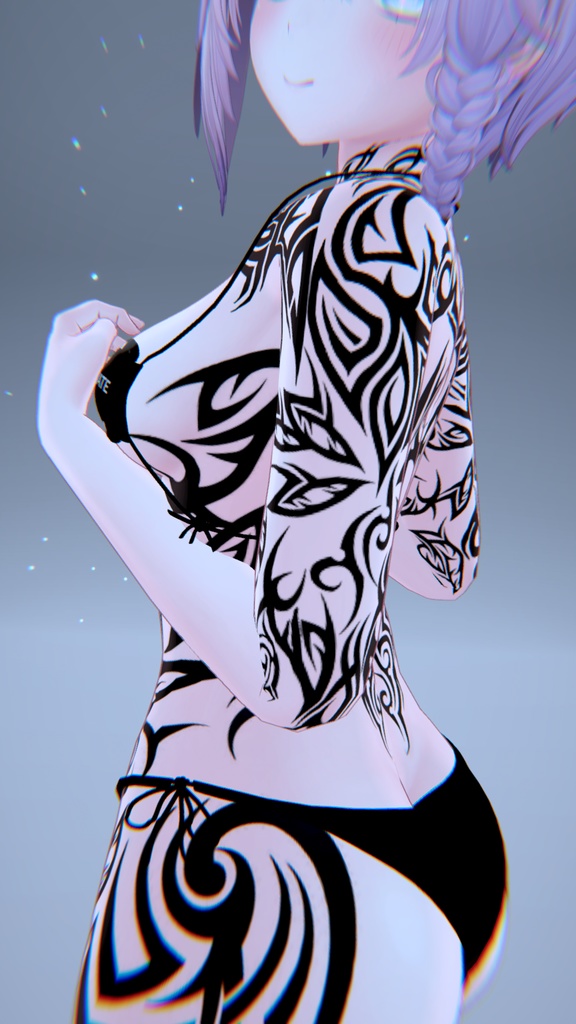 ☯Ying Yang Tribal Tattoo Moe「萌」/インヤン トライバルタトゥー 萌え☯