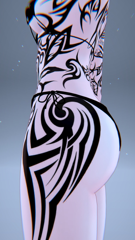 ☯Ying Yang Tribal Tattoo Moe「萌」/インヤン トライバルタトゥー 萌え☯