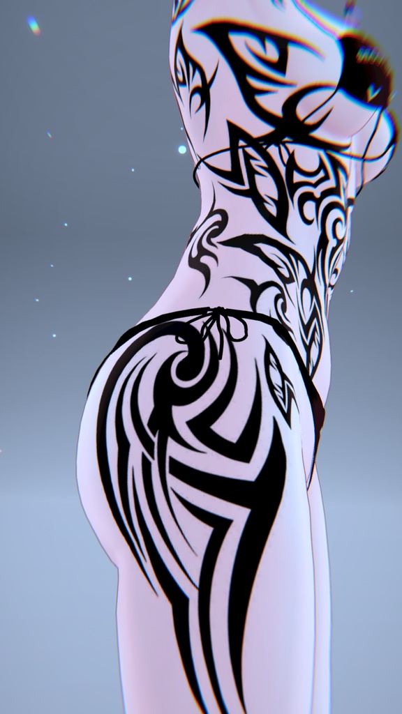 ☯Ying Yang Tribal Tattoo Moe「萌」/インヤン トライバルタトゥー 萌え☯
