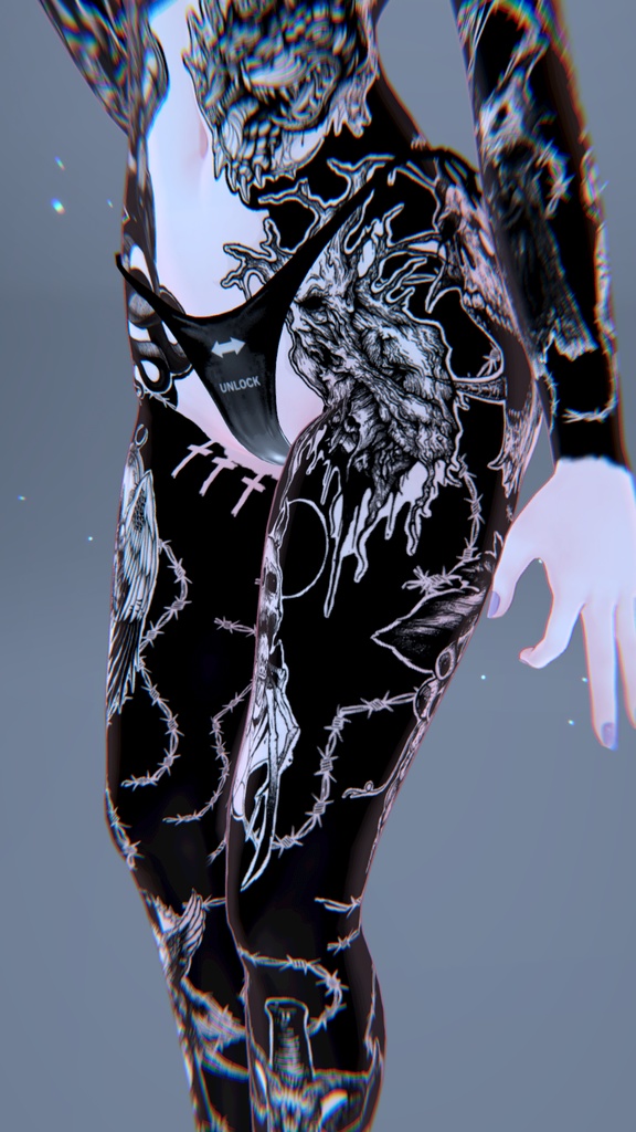 👺 Half Devil Half Angel Moe Tattoo「萌」 / 半悪魔半天使 萌えタトゥー😇