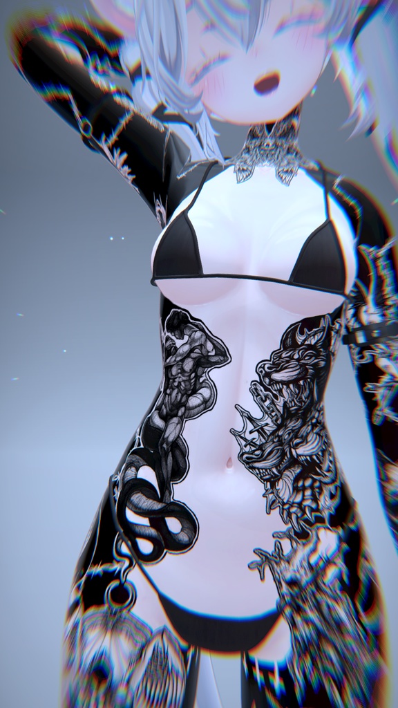 👺 Half Devil Half Angel Sio Tattoo / 半分悪魔半分天使 Sio タトゥー😇