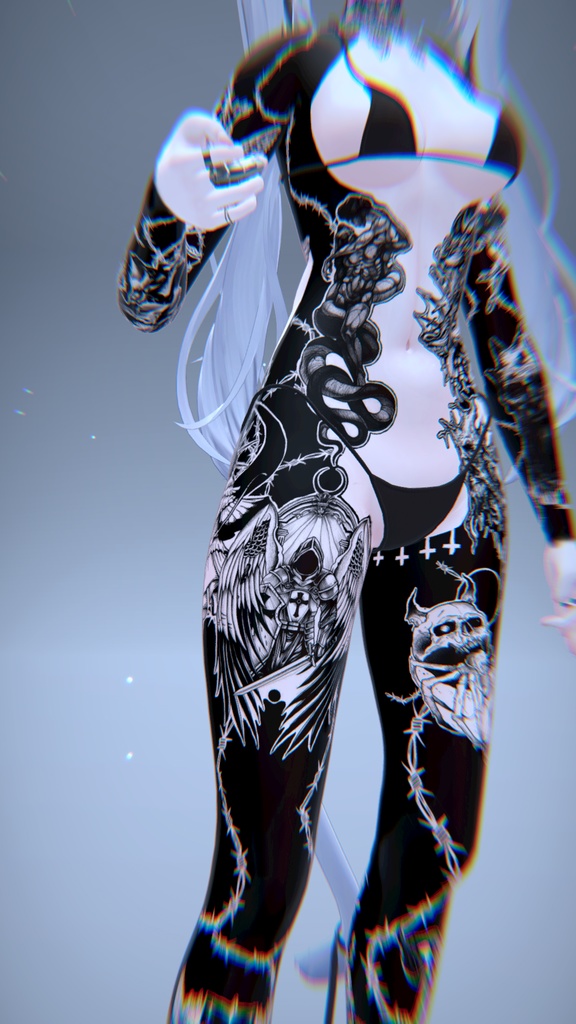 👺 Half Devil Half Angel Sio Tattoo / 半分悪魔半分天使 Sio タトゥー😇