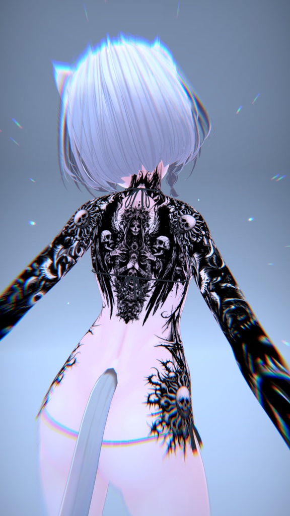 🩸✡Black Sun Ritual Tattoo Pack /ブラックサンリチュアルタトゥーパック 7 Avatars✡🩸