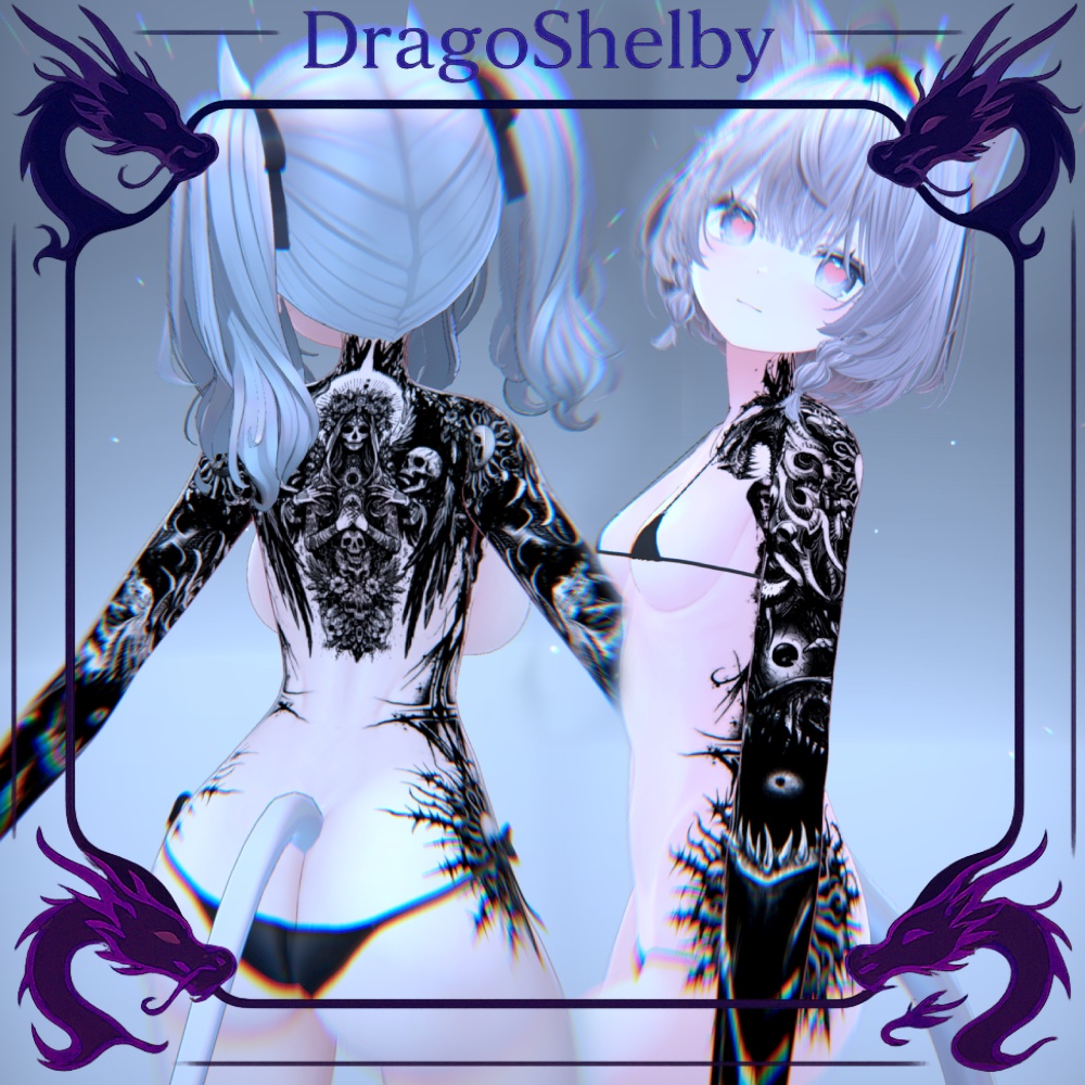 🩸✡Black Sun Ritual Tattoo Pack /ブラックサンリチュアルタトゥーパック 7 Avatars✡🩸