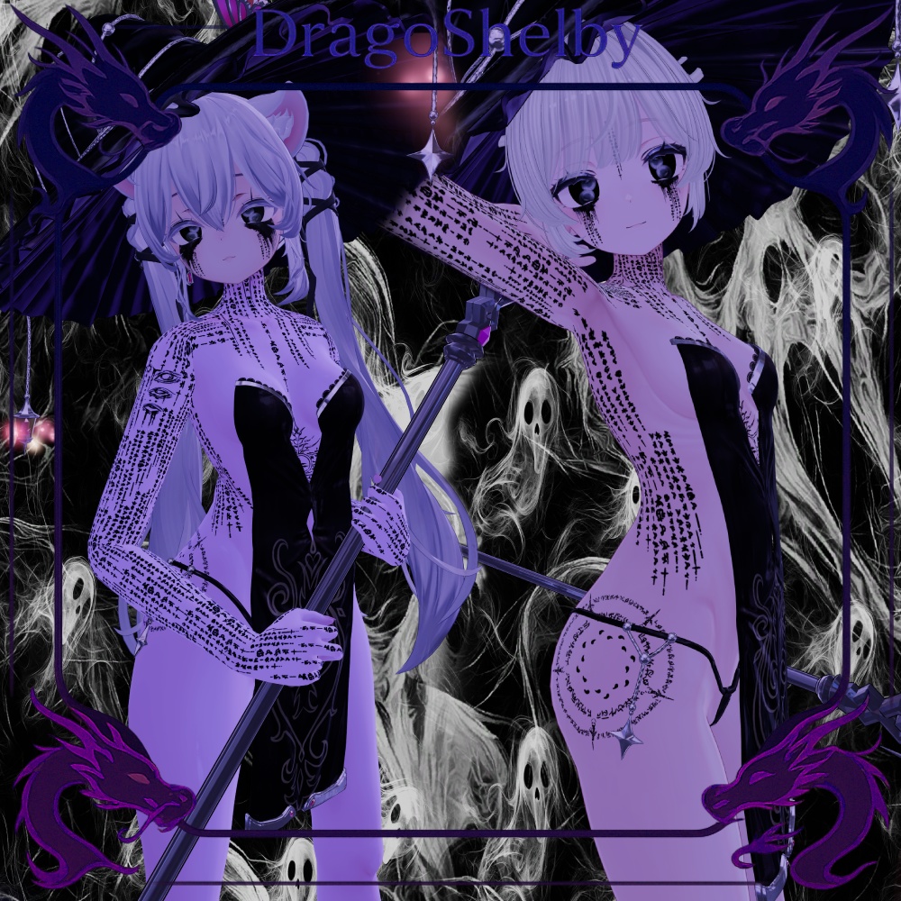 🔮🃏Arcane Witch Tattoo Pack/ アーケインウィッチタトゥーパック🔮🃏-TATTOO+MakeUp+Eyes Texture