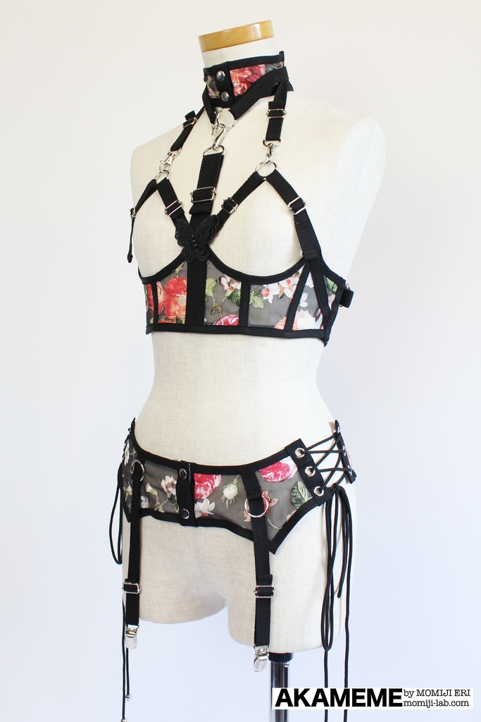 薔薇柄 〜Mサイズ〜ハーネスセット
