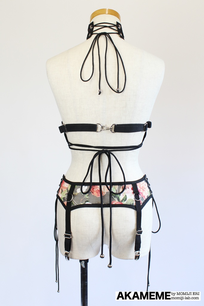 薔薇柄 〜Mサイズ〜ハーネスセット