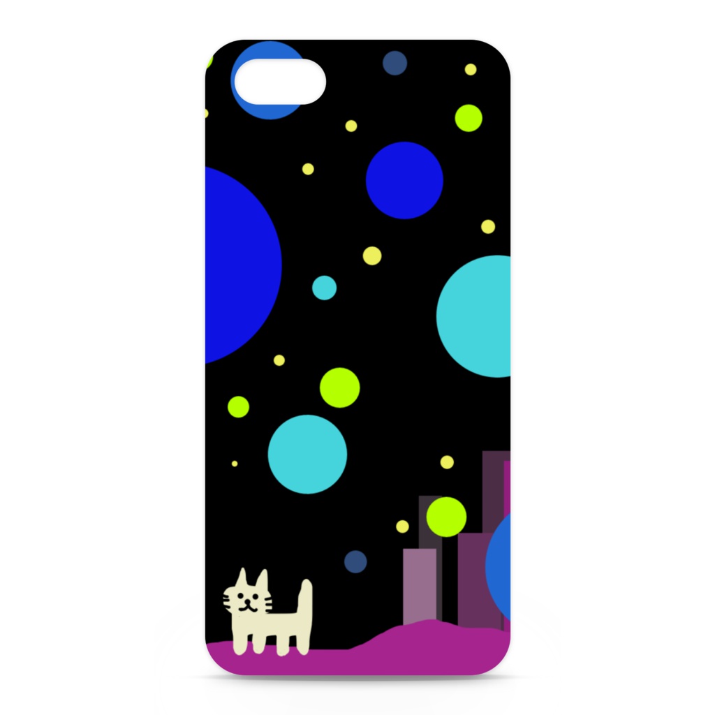 iPhone5,5sケース おねこさんの宇宙都市