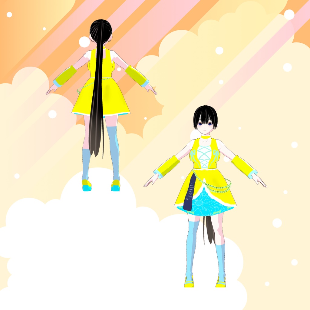 Vroid・カスタムアイテム サマーリボンコーデ