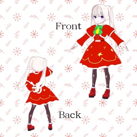 クリスマスワンピース【Vroid カスタムアイテム】