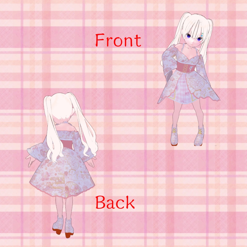 〖VRoid〗振袖ドレス〖カスタムアイテム〗