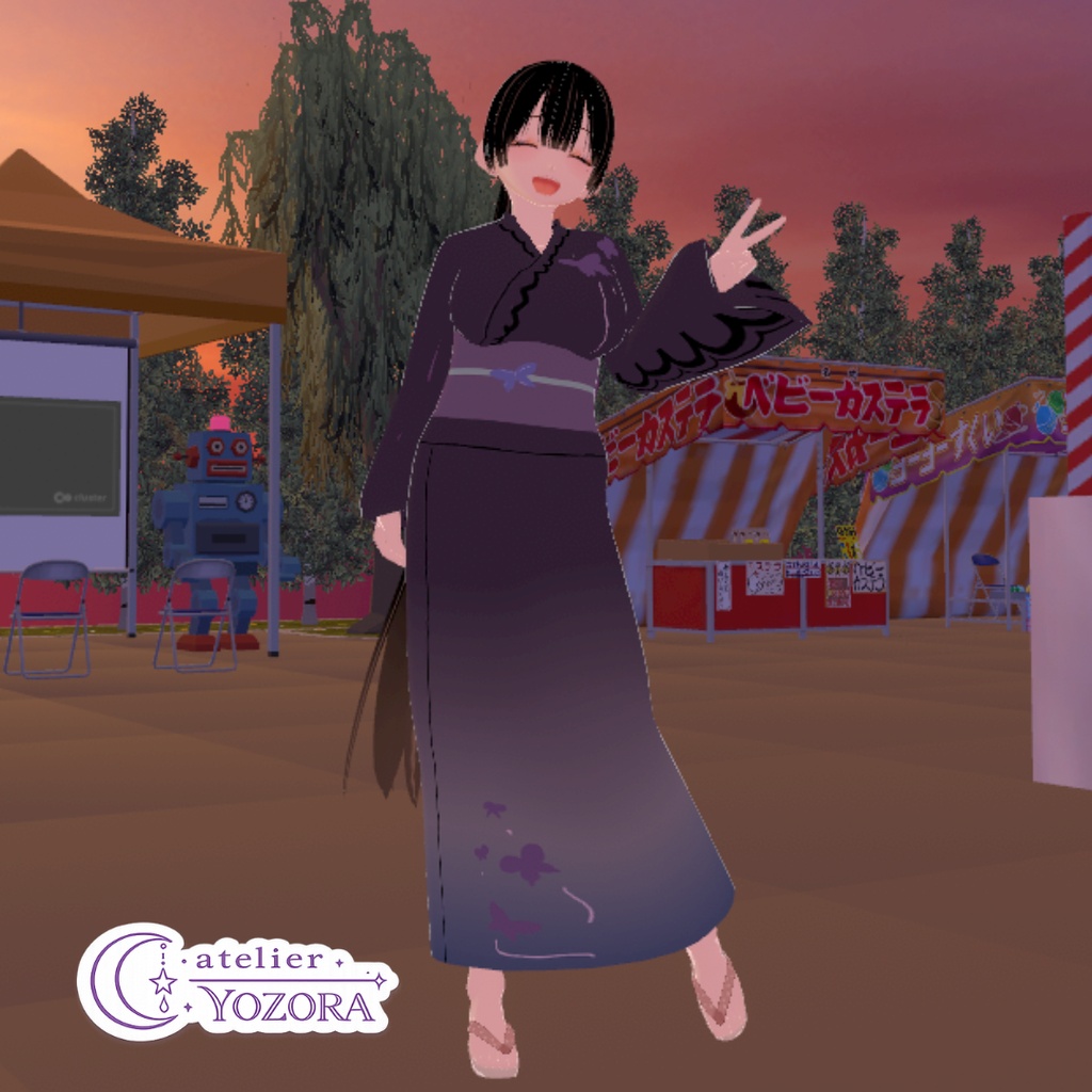 【Vroidカスタムアイテム】バタフライ浴衣