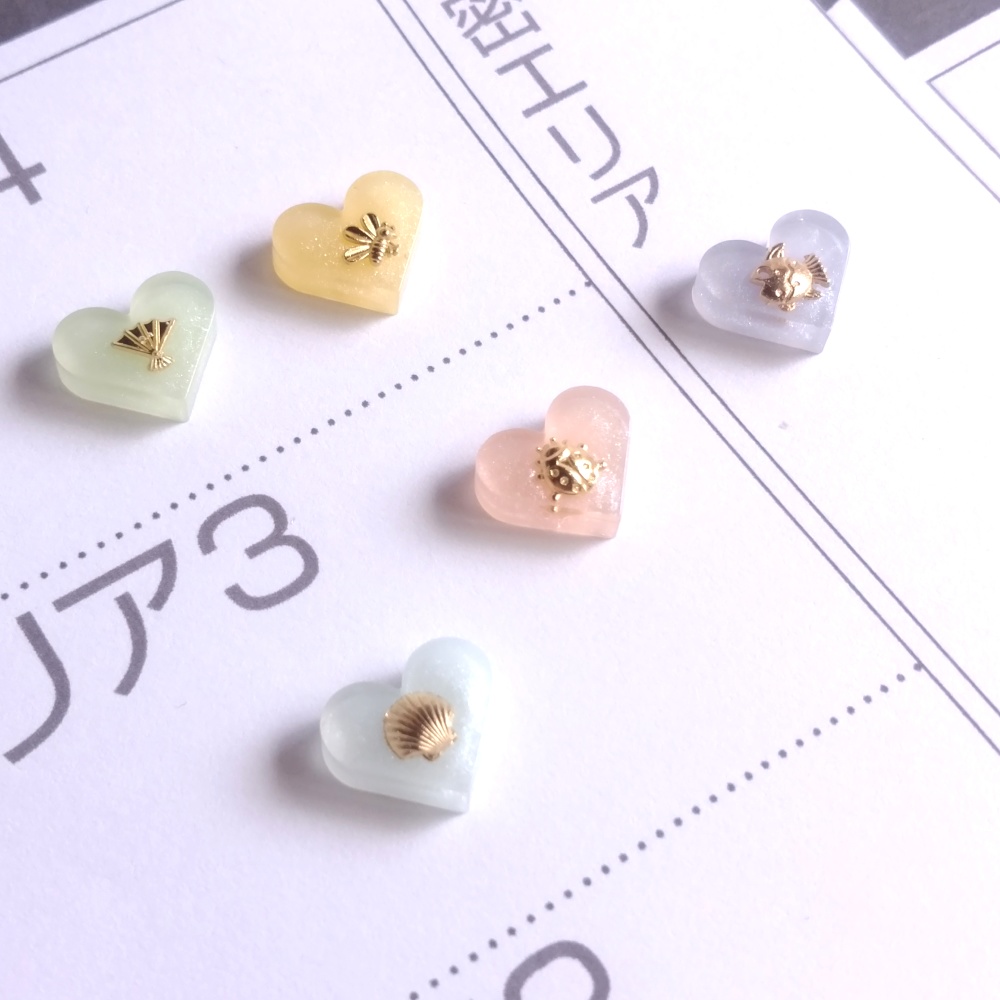 レジントークン「パステルハート」RK002