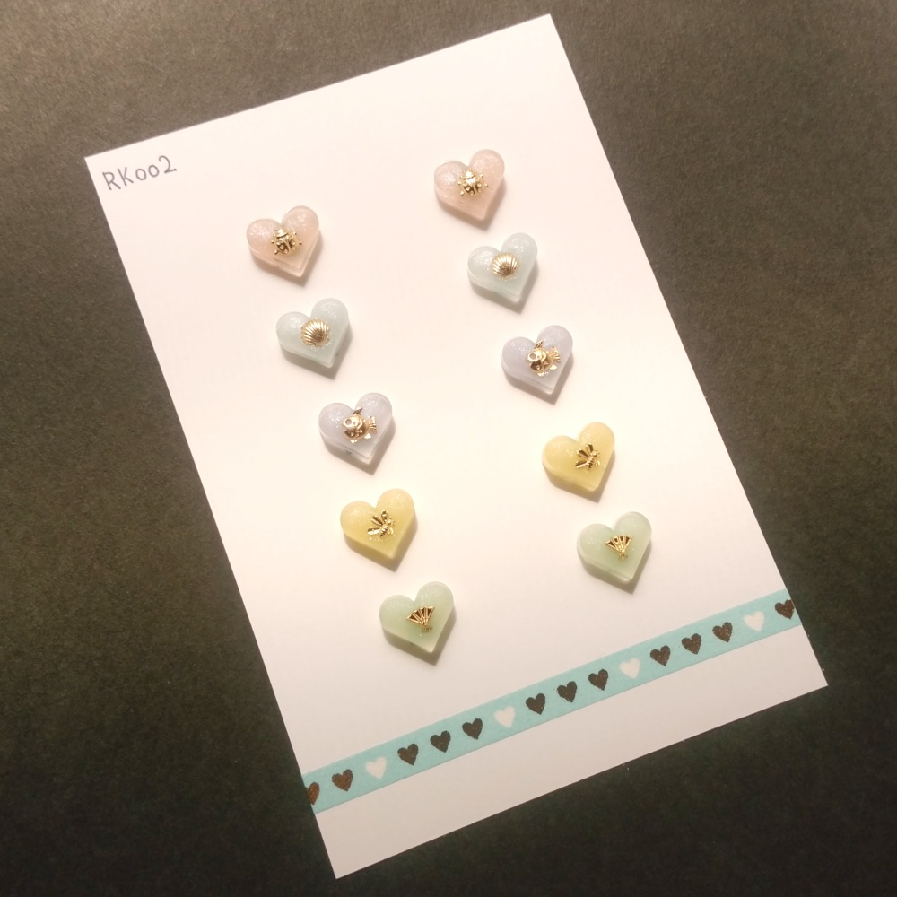 レジントークン「パステルハート」RK002