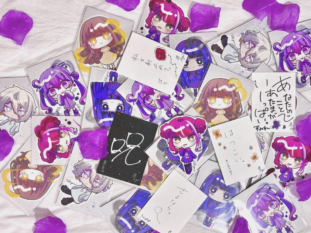 【ステッカー】花言葉とおんなのこ 薔薇ちゃん