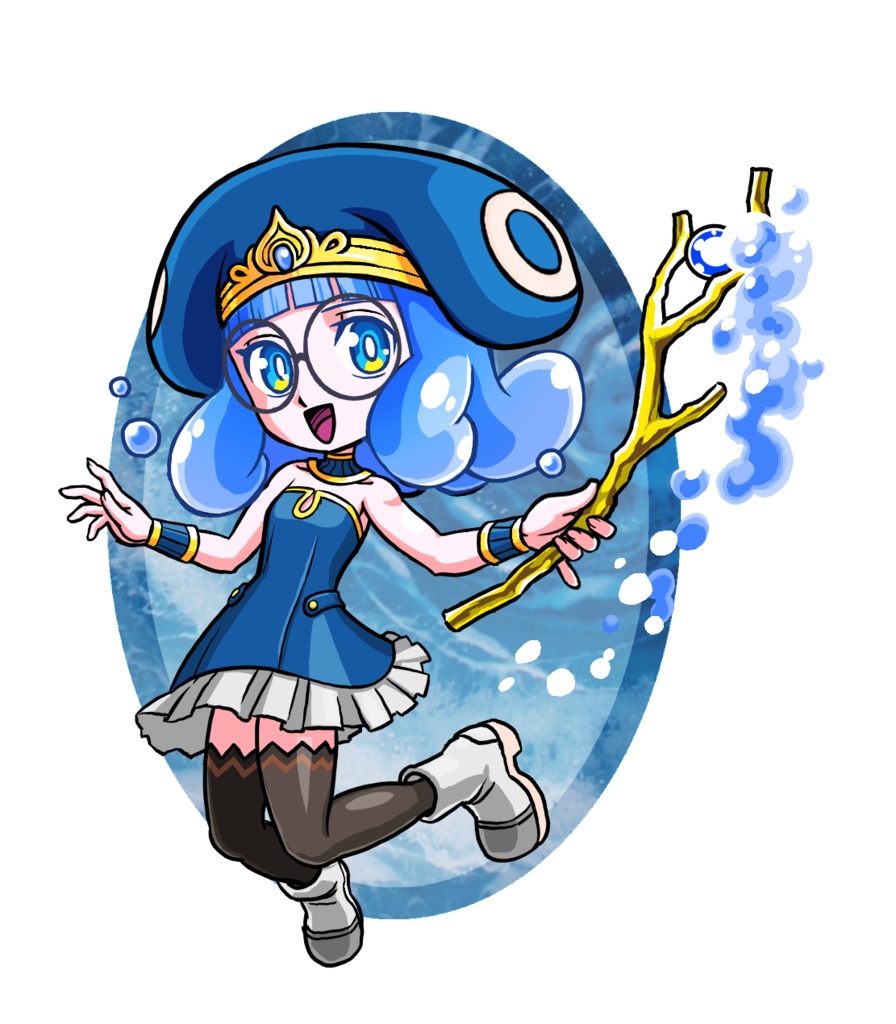 水っぽいガールステッカー