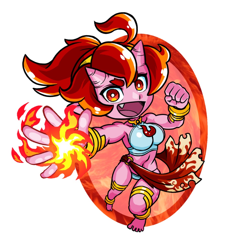 炎っぽいガール ステッカー