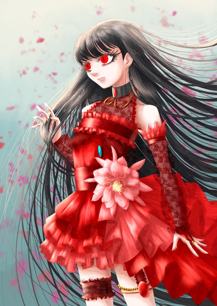 髪と、フリルと、人外と、（創作イラスト集）