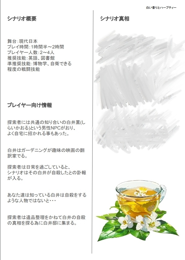 白い香りとハーブティー