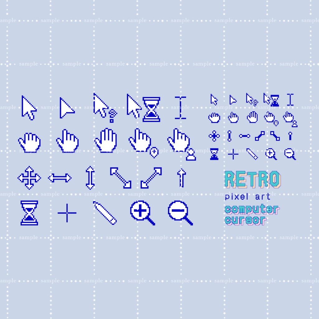 パステルカラーのレトロPCデスクトップウィンドウUIセット アイコン・カーソル付き