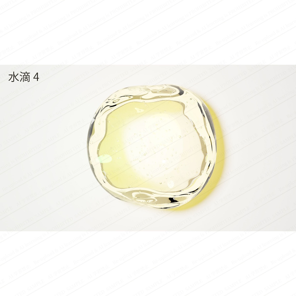 透明な水滴の3Dオブジェクト画像素材 高画質