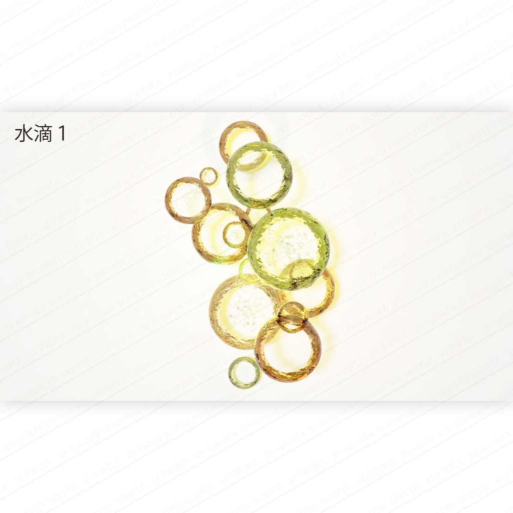 水滴の3D抽象オブジェクト画像素材　高画質