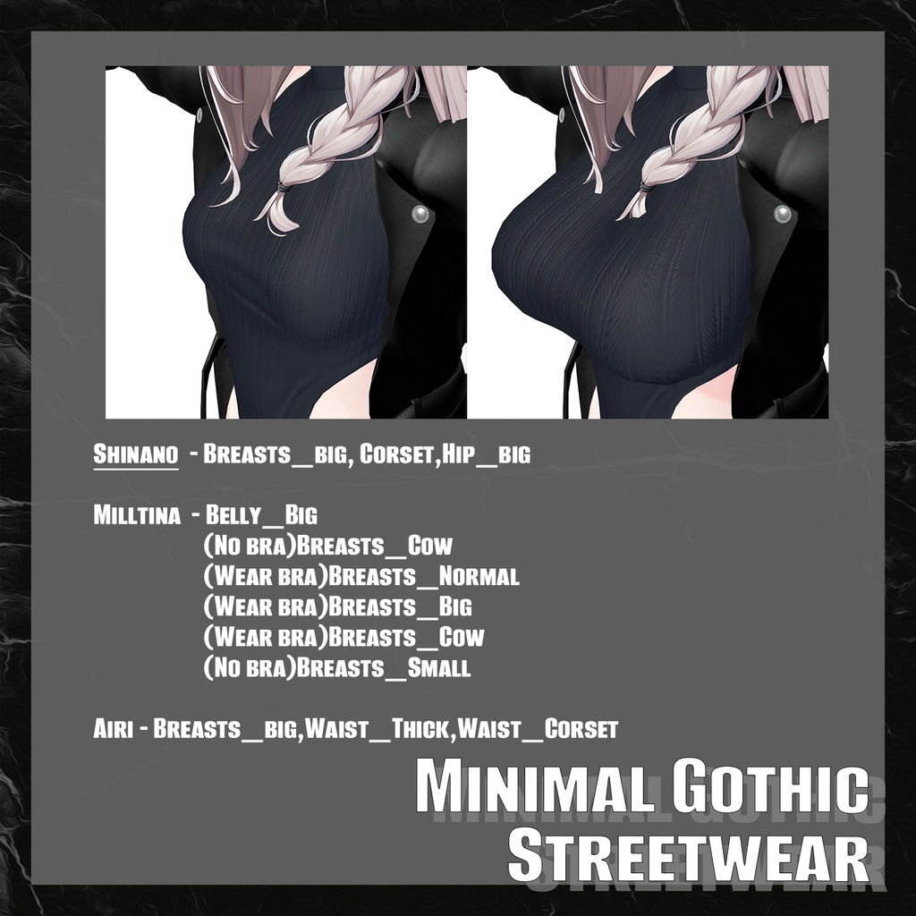 Minimal Godthic Streetwear 『3アバター対応』