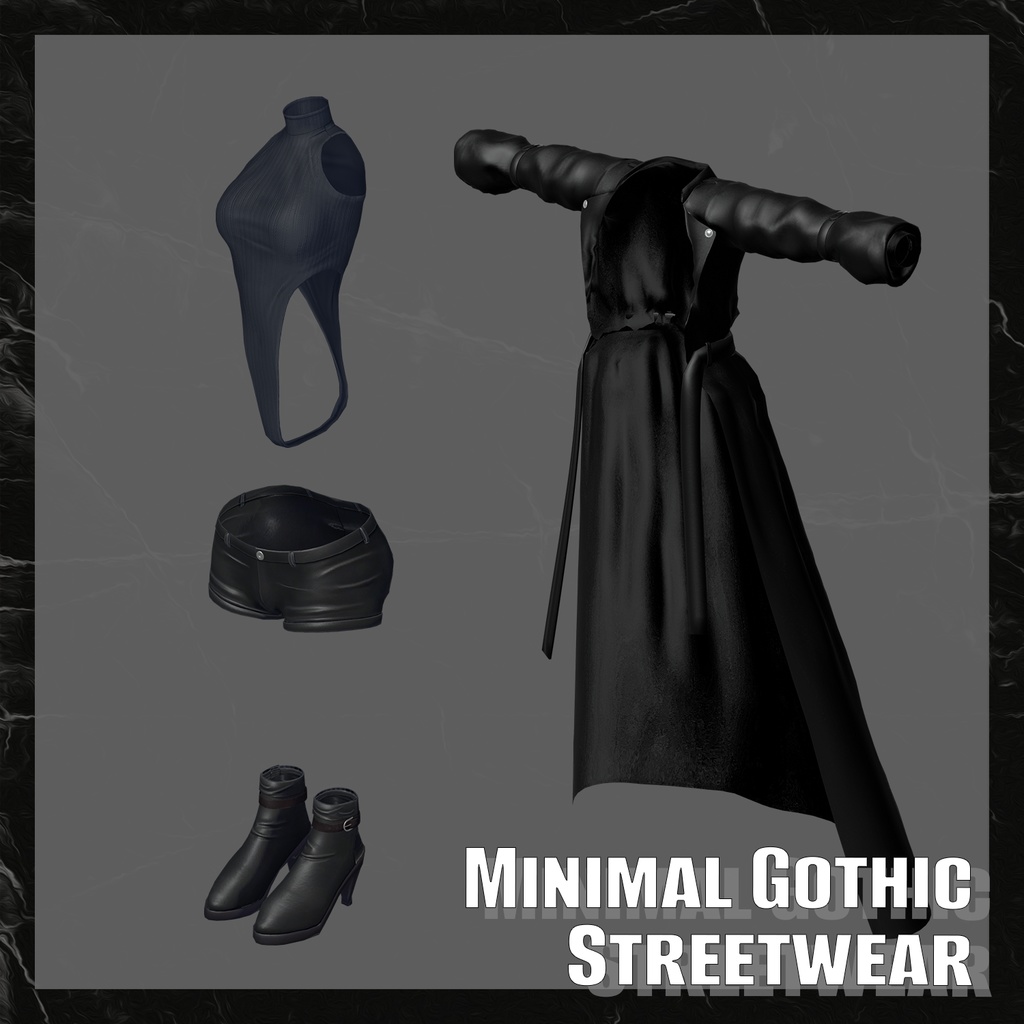Minimal Godthic Streetwear 『3アバター対応』