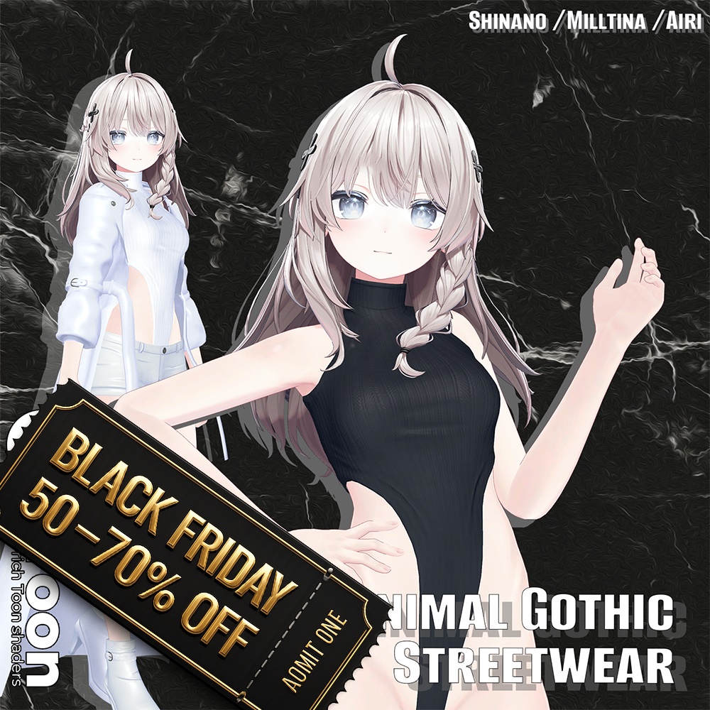 Minimal Godthic Streetwear 『3アバター対応』