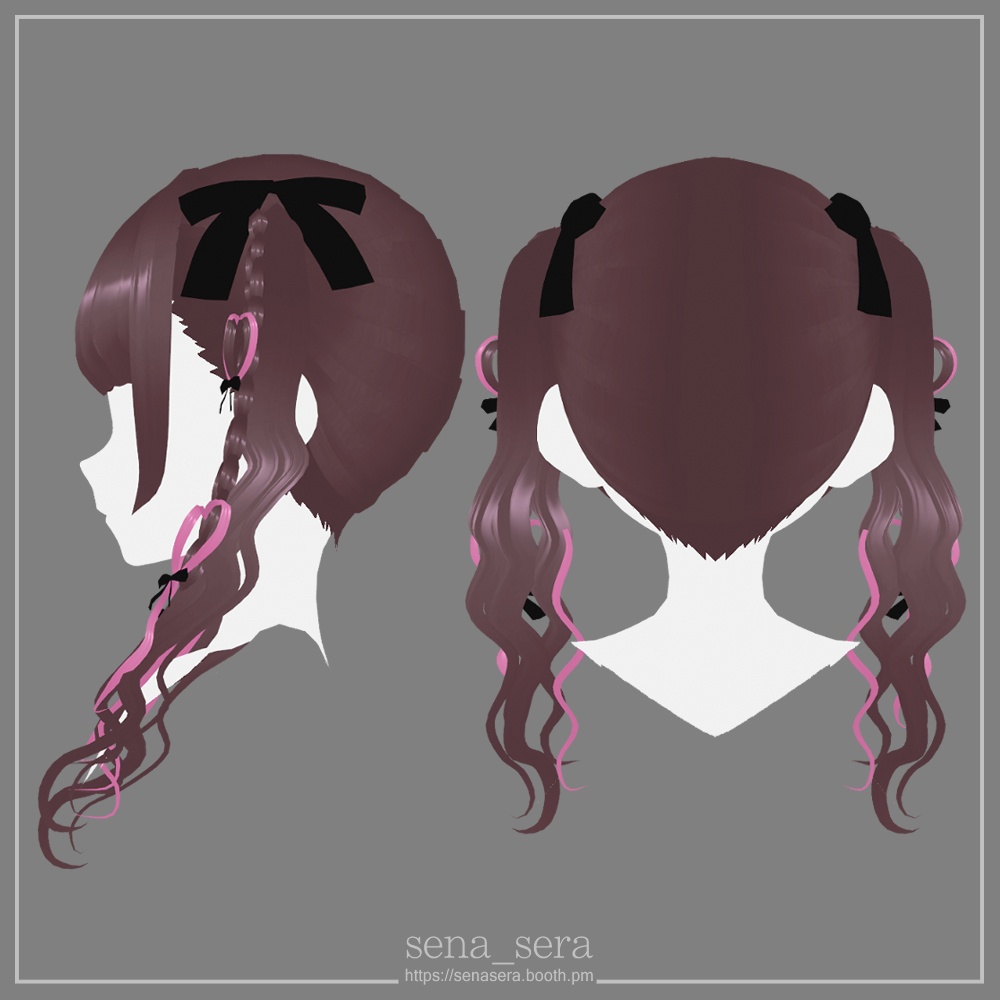 【VRoid】ヘアメツインテール / Hair makeup twin tails