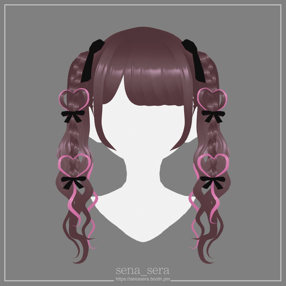 【VRoid】ヘアメツインテール / Hair makeup twin tails