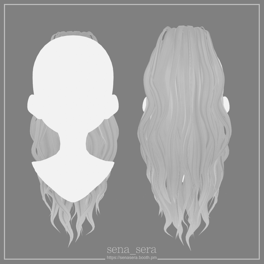 【VRoid】ボリュームハイポニーエクステ / Volume high pony extensions