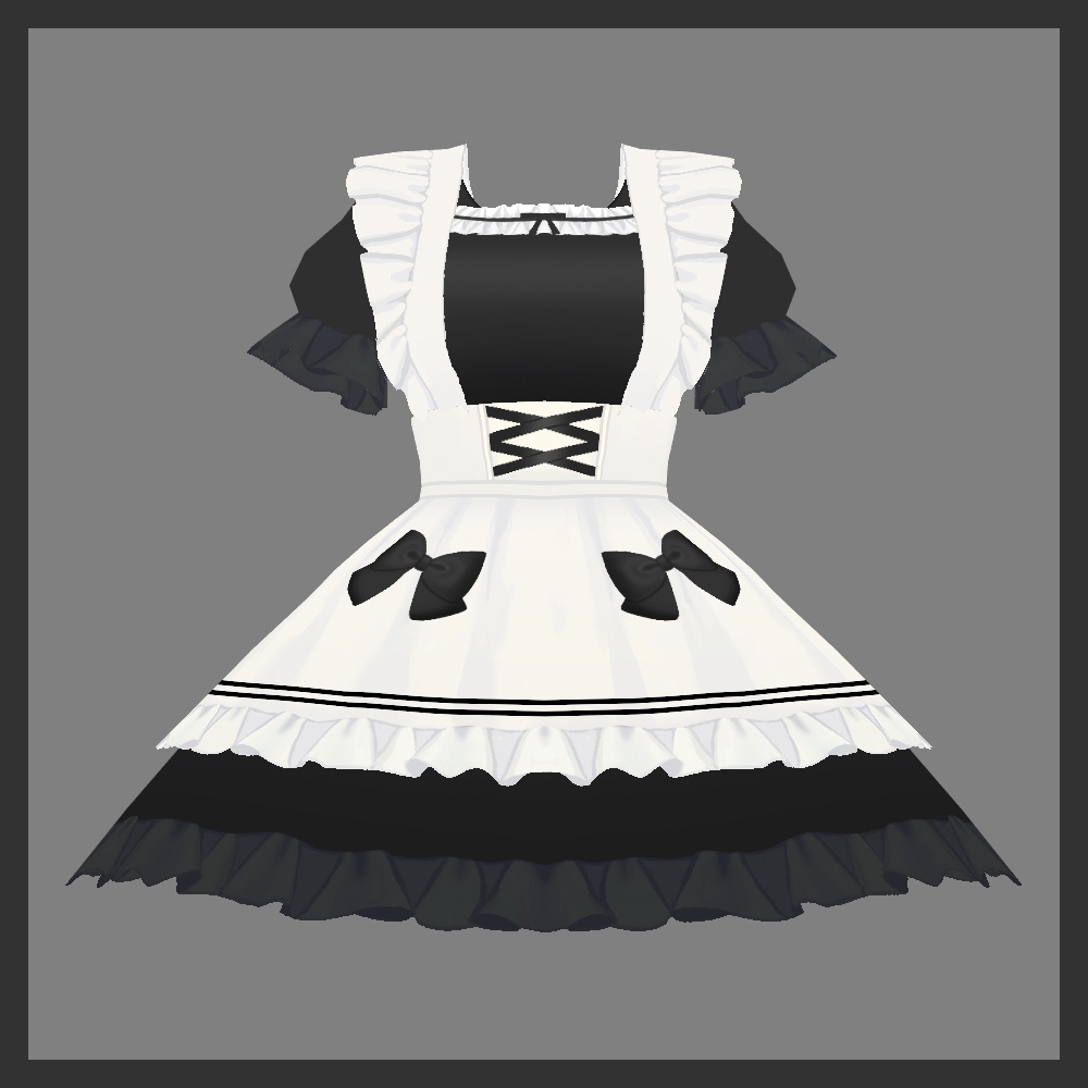 【VRoid】フリルメイドワンピース / Frill Maid Dress