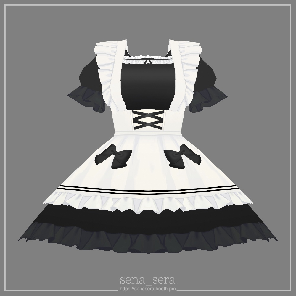 【VRoid】フリルメイドワンピース / Frill maid dress